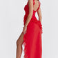 HOUSE OF CB Ariela Cherry Ruffle Maxi Dress - Size XS