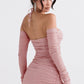 HOUSE OF CB Estella Soft Pink Crystallised Dress - Size XS