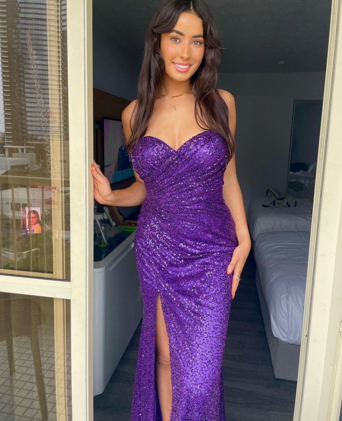 Sequin Purple Gown