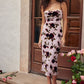 HOUSE OF CB Azura Pink Devore Midi Dress - Size S