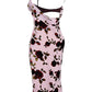 HOUSE OF CB Azura Pink Devore Midi Dress - Size S