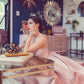 pink jacquard gown
