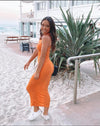 Everlast Midi Dress In Tangerine