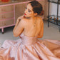 pink jacquard gown