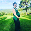 emerald green wrap gown