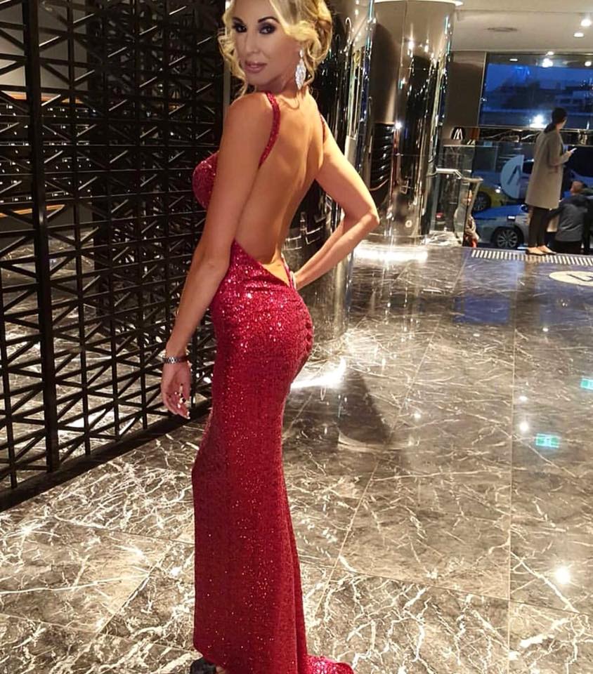 long sequin open back