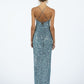isabella sequin drape maxi