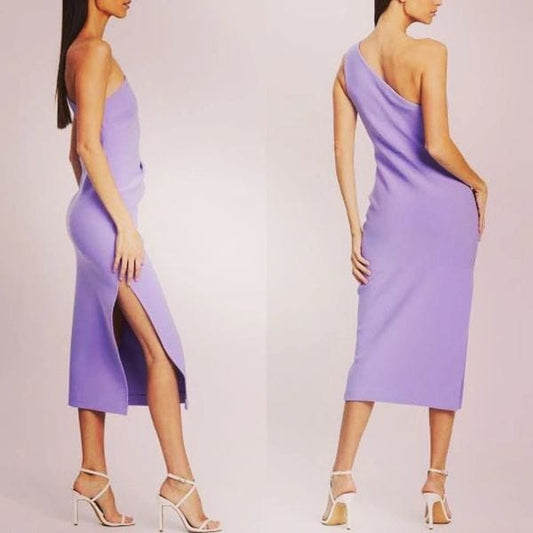 gemma asym midi dress