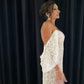sequin drape cocktail dress