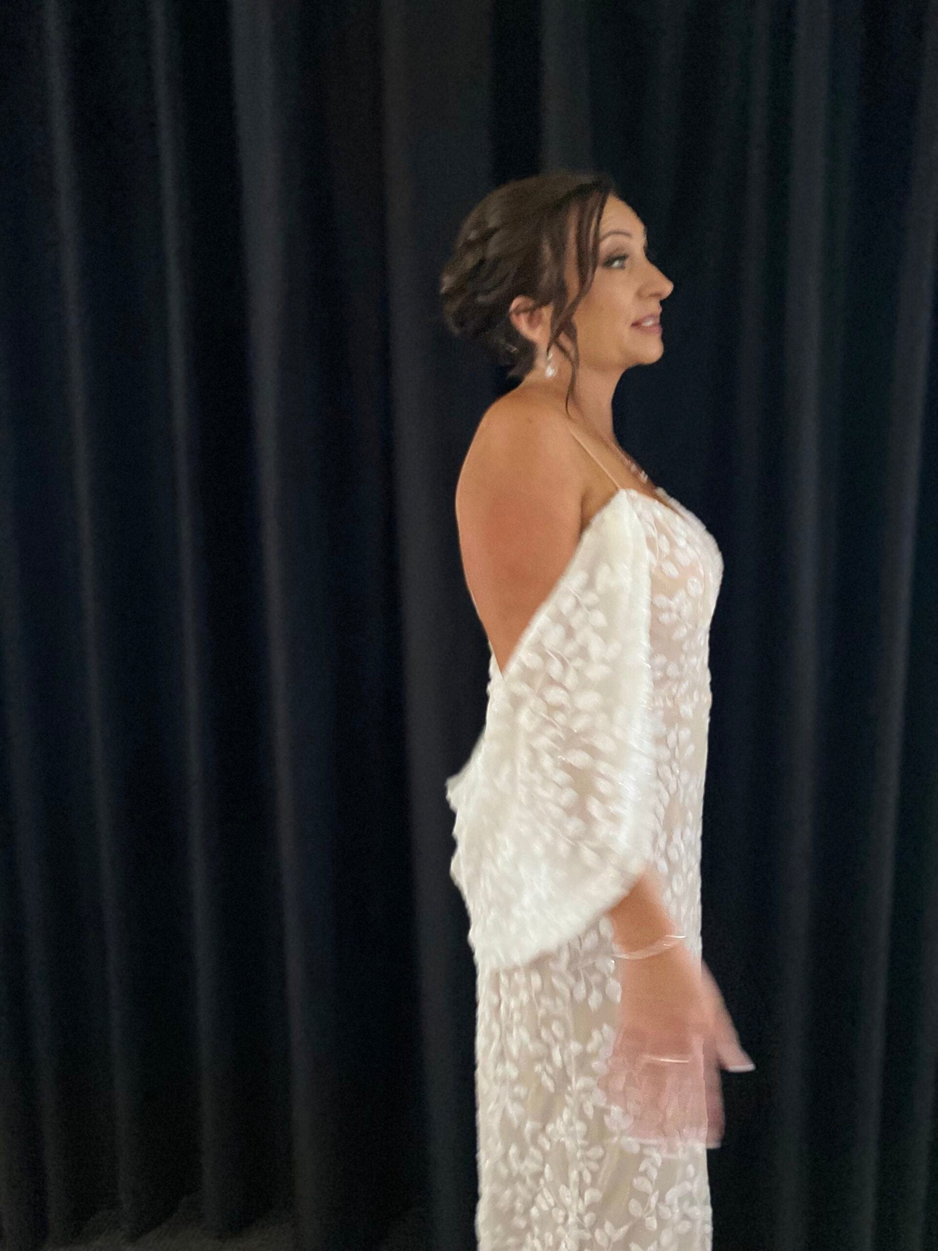 sequin drape cocktail dress