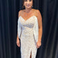 sequin drape cocktail dress