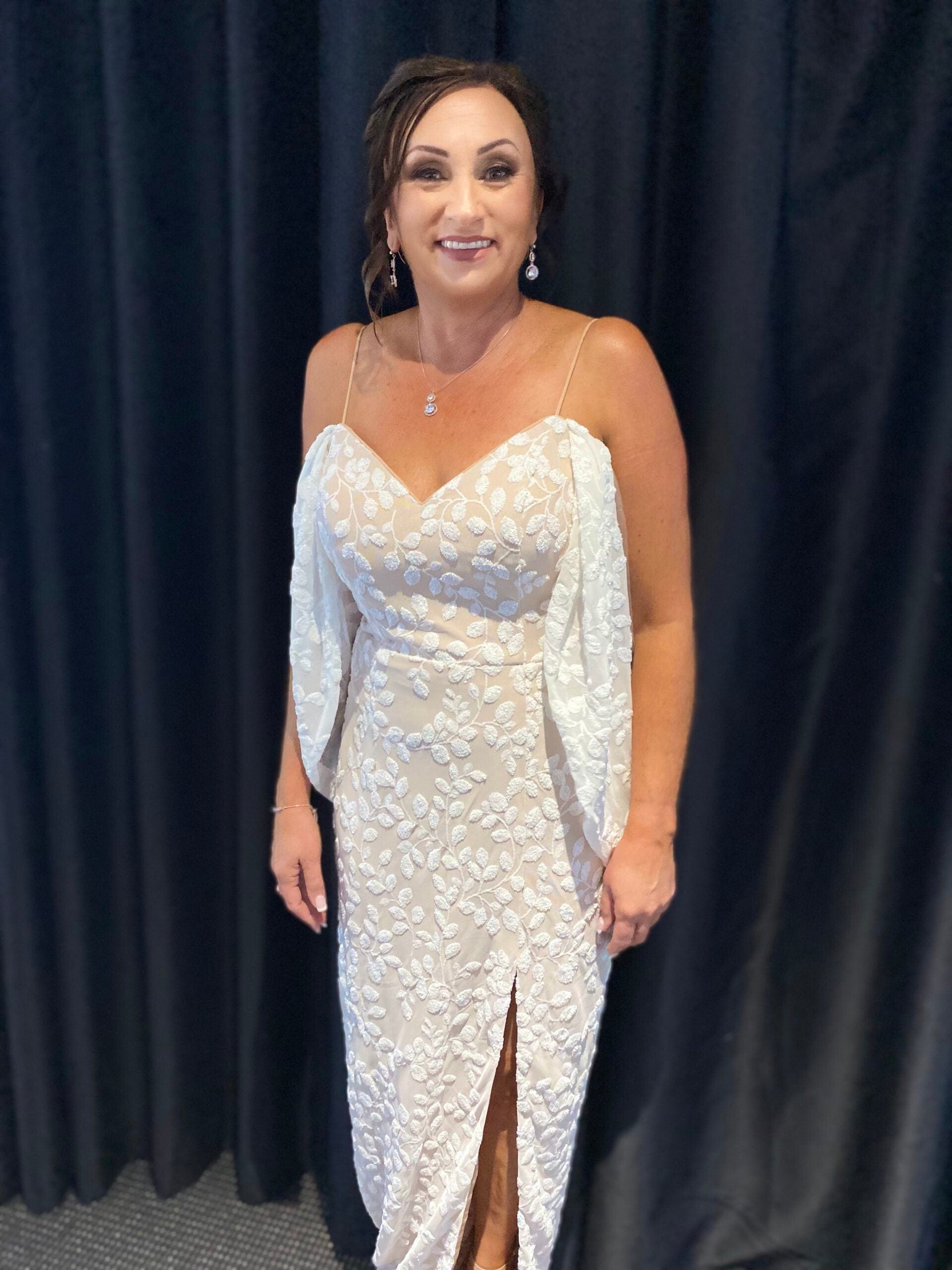 sequin drape cocktail dress
