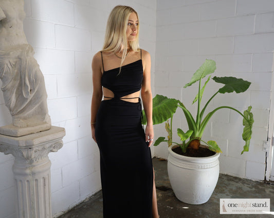 dilkon black maxi dress
