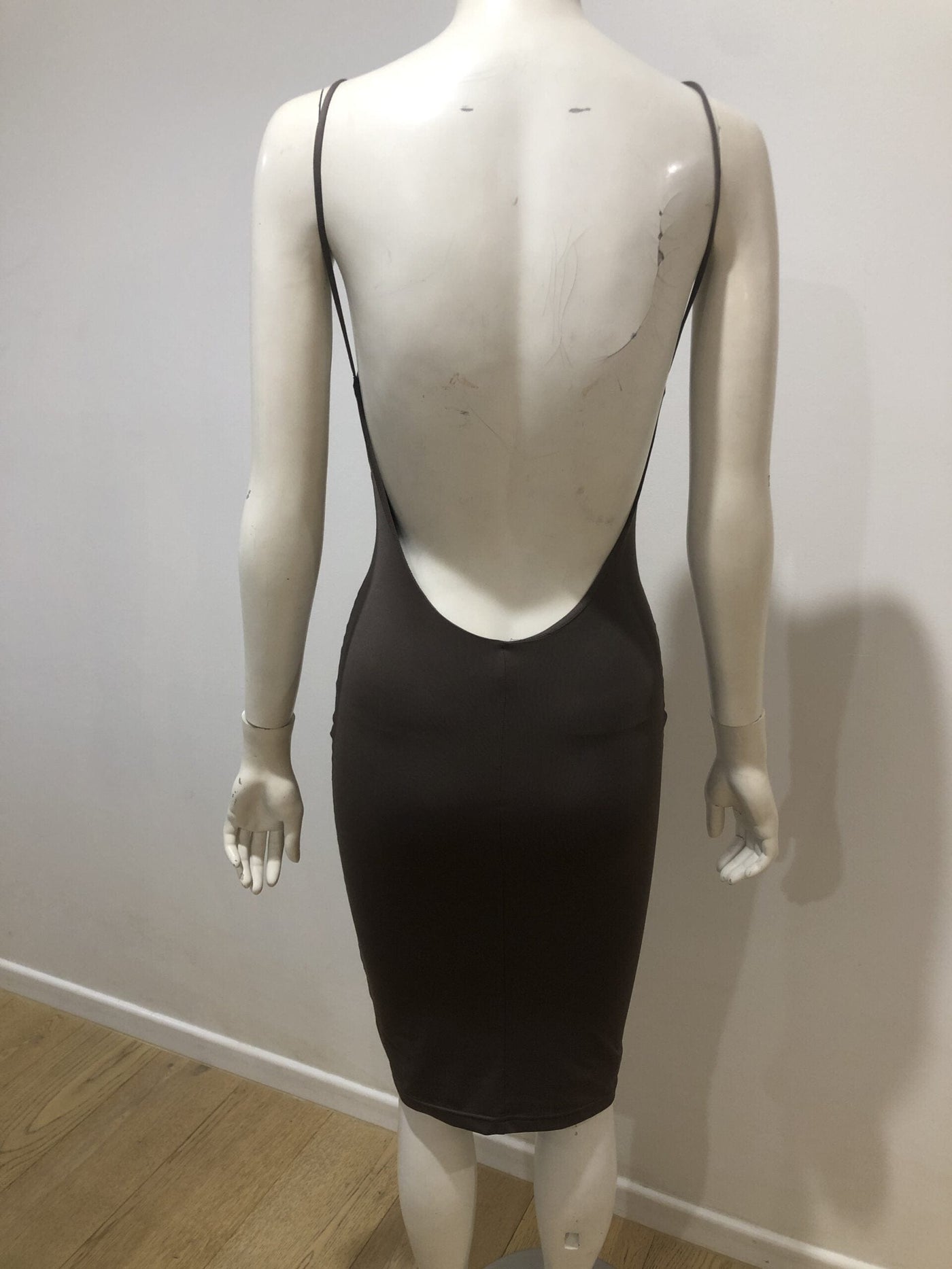 High Neck Open Back Midi