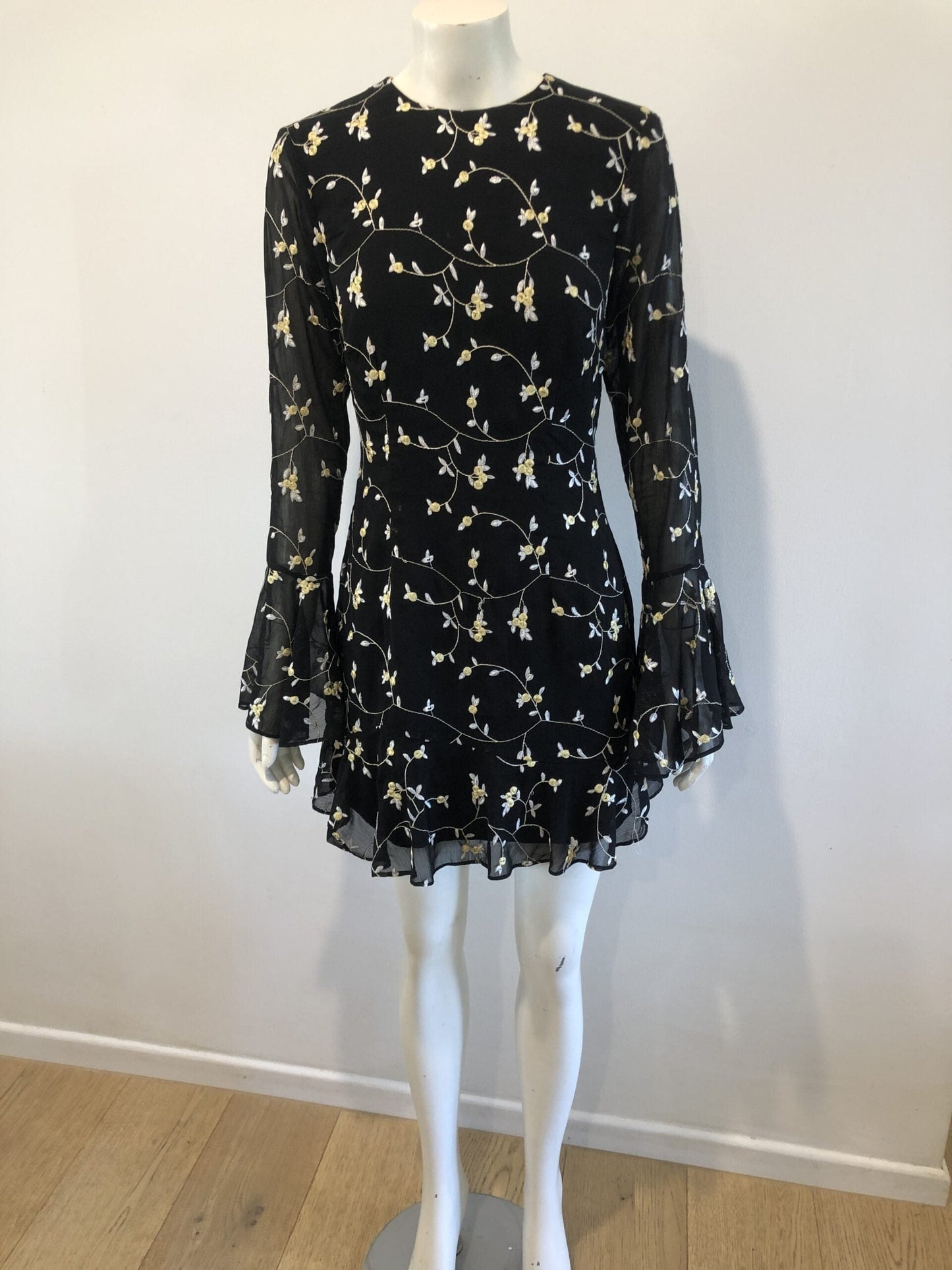 TALULAH Long Sleeve Embroidered Mini Dress