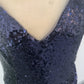 BARIANO Marianne Sequin Gown In Navy