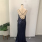 BARIANO Marianne Sequin Gown In Navy