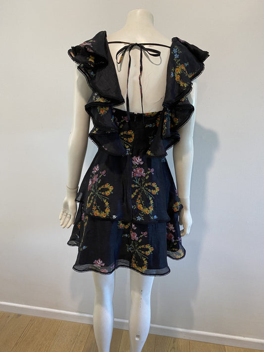 TALULAH Black Floral Print Mini Dress