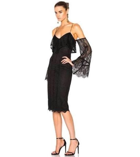 NICHOLAS IVY Lace Cold Shoulder Midi Dress