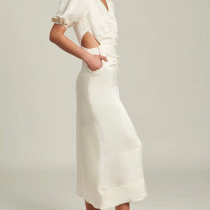 indienne silk linen midi dress