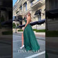 TINA HOLLY Sprinkle Glitter Formal Gown - Emerald Green