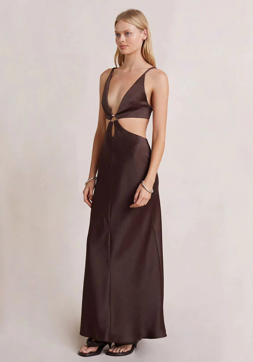 BEC & BRIDGE Felix V Maxi Dress - chocolate