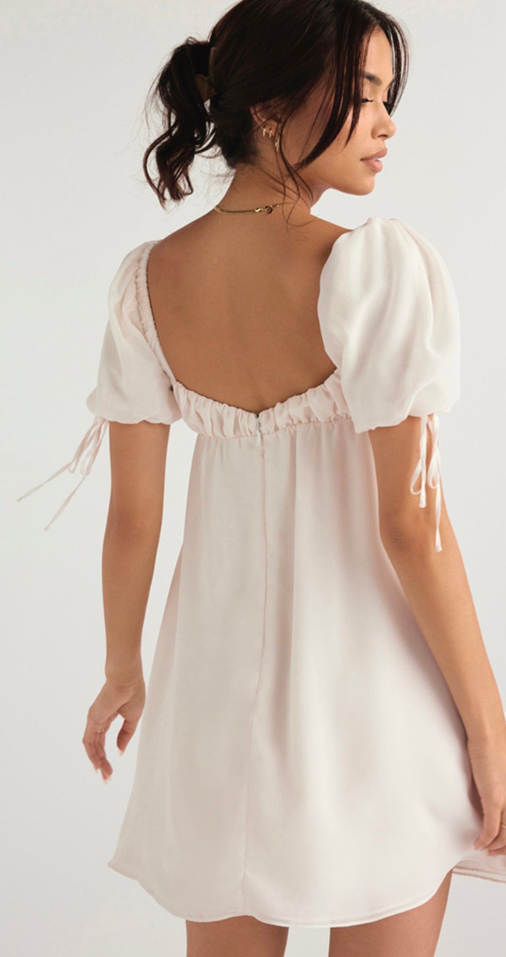 HOUSE OF CB Princess Ivory Georgette Mini Dress - Size XS