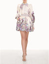 celestial bubble shirt dress-virgo zodiac print