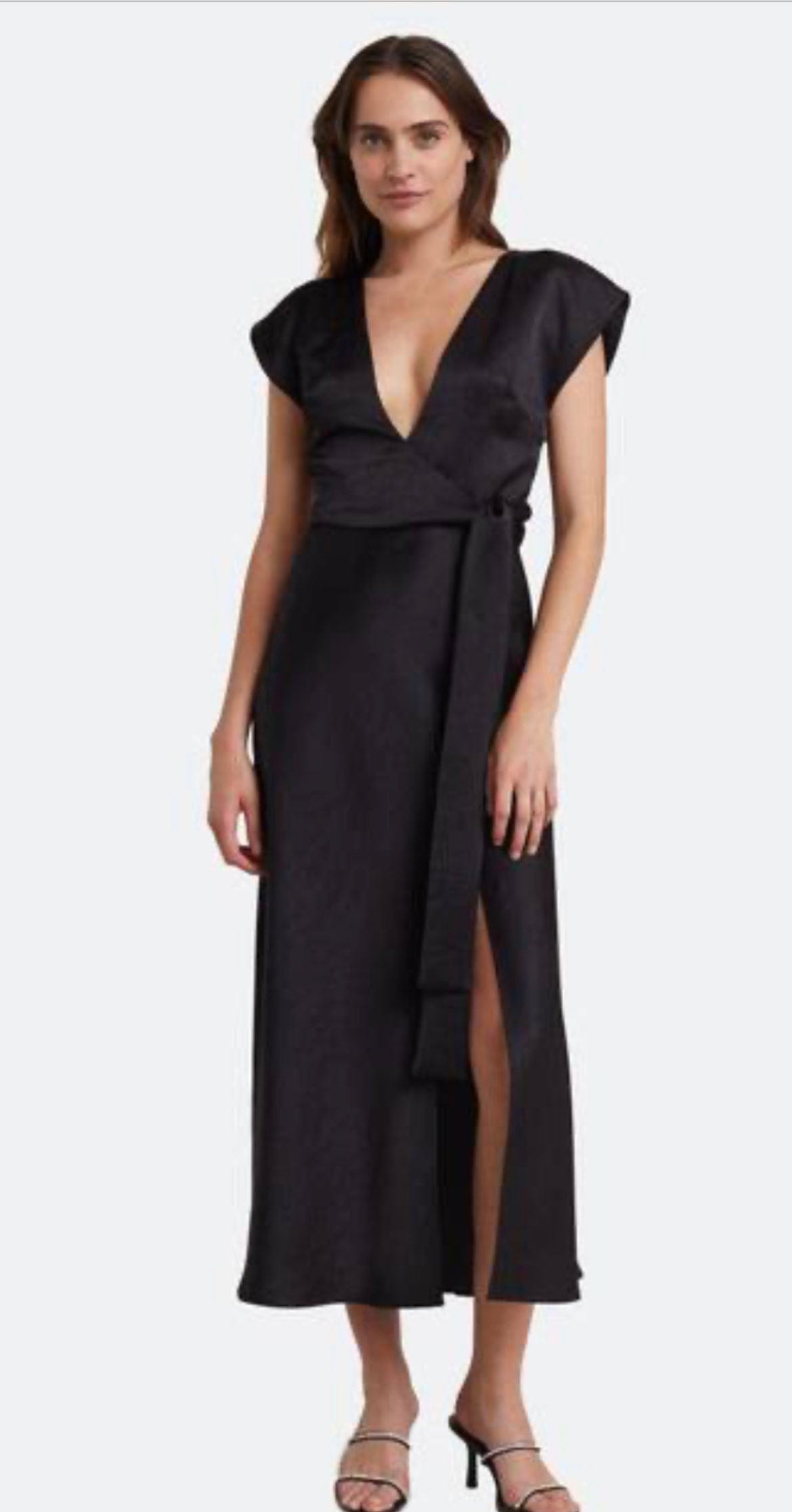 BEC & BRIDGE Dreamer Wrap Dress - Ivory / Black