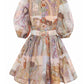 silk linen organza mini dress