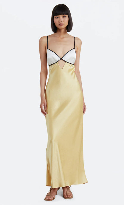 BEC & BRIDGE Nadia Bustier Maxi - Straw/Ivory