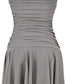 HOUSE OF CB Valeria - Smoke Gathered Asymmetric Dress Size XS