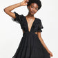 ASOS Mini Tea Dress In Chiffon With Tiered Skirt