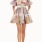 silk linen organza mini dress