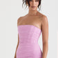 tana pink strapless corset midi dress