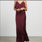 Garnet Bias Frill Slip Maxi Dress