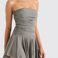 HOUSE OF CB Valeria - Smoke Gathered Asymmetric Dress Size XS