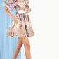silk linen organza mini dress