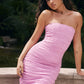 tana pink strapless corset midi dress