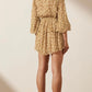 julia balloon sleeve draw string mini dress