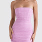 tana pink strapless corset midi dress