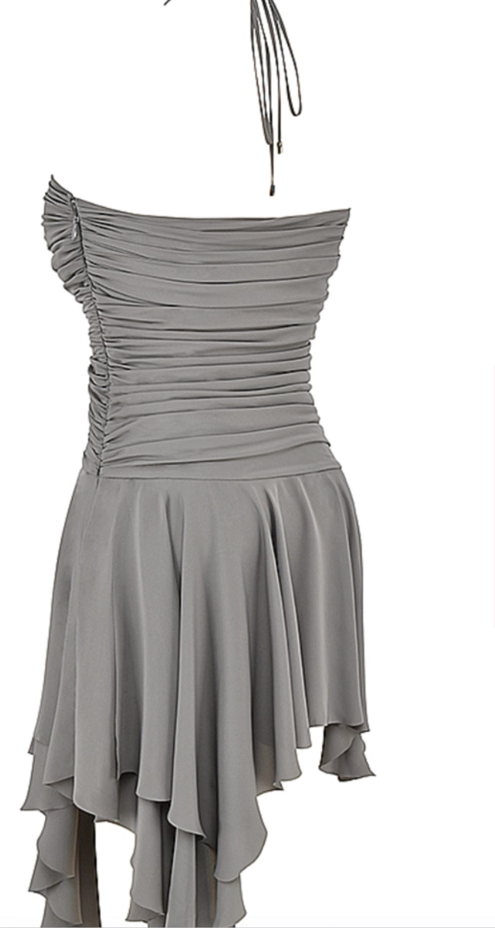 HOUSE OF CB Valeria - Smoke Gathered Asymmetric Dress Size XS