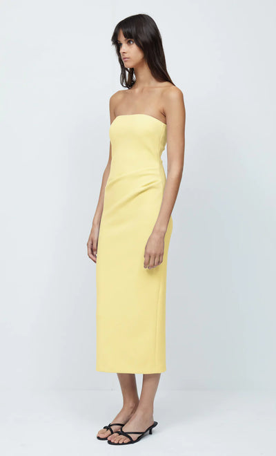 Karina Strapless Midi - Butter Yellow or Fire Red