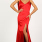 camellia satin red gown