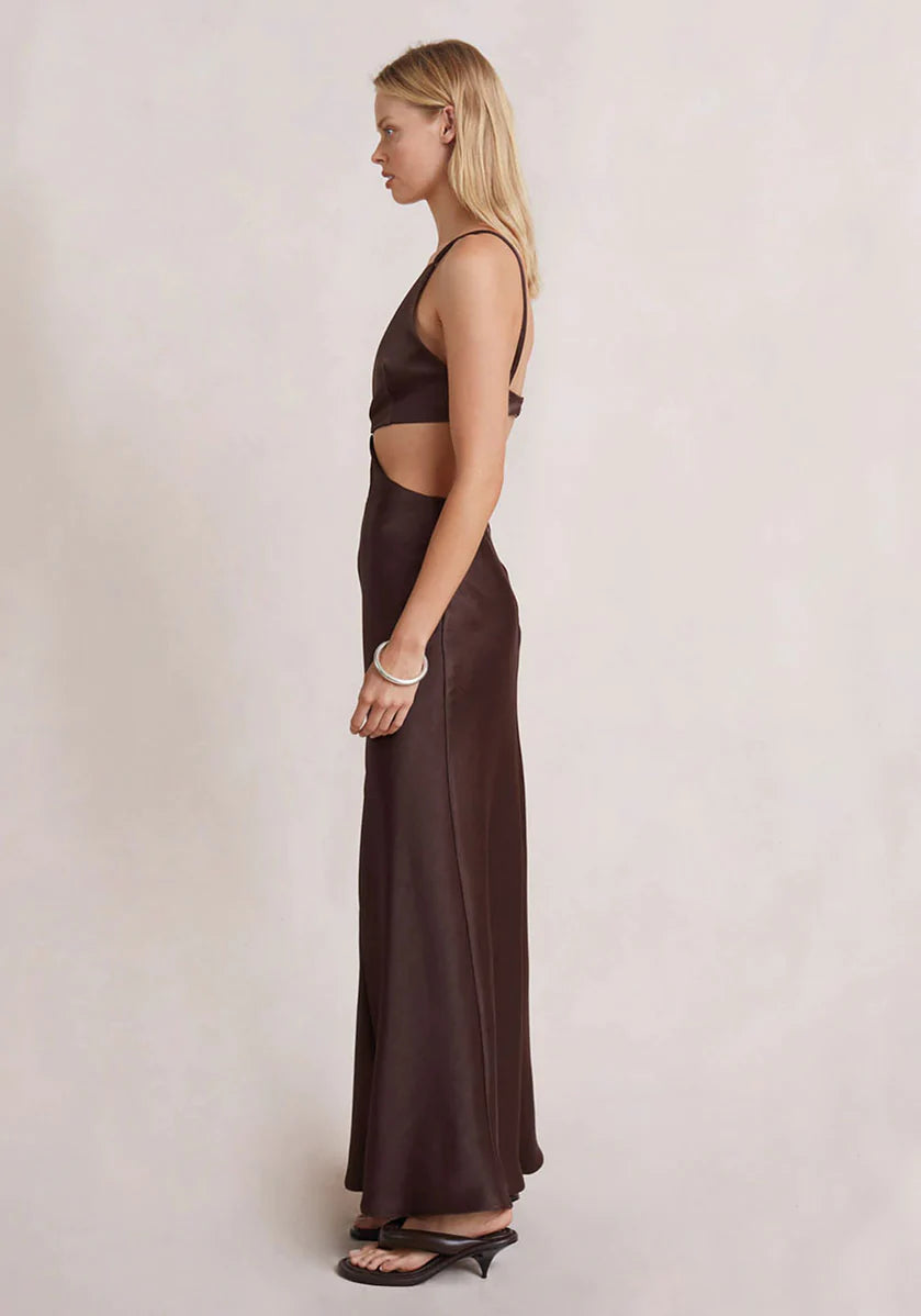 BEC & BRIDGE Felix V Maxi Dress - chocolate