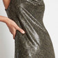 metallic bronze mini dress