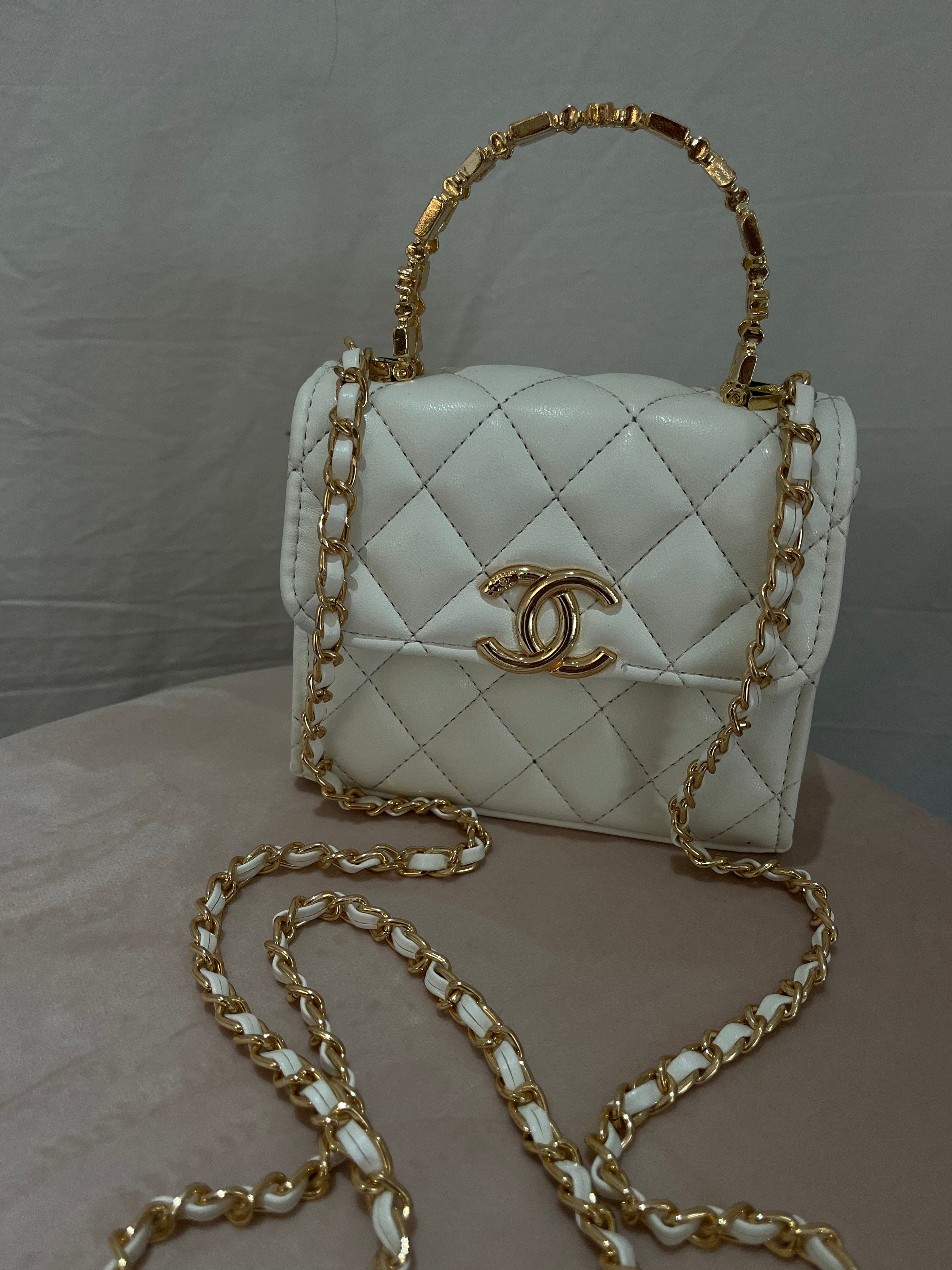 CHANEL Mini Handle Clutch With Chain