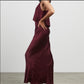 Garnet Bias Frill Slip Maxi Dress
