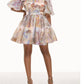 silk linen organza mini dress
