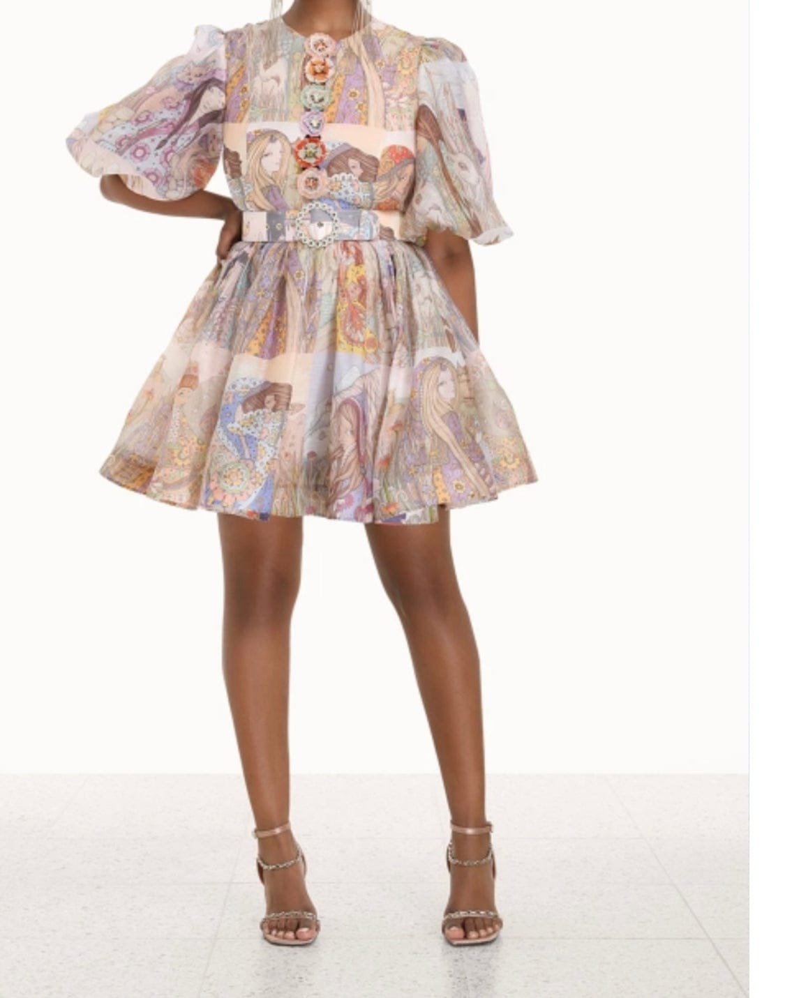 silk linen organza mini dress